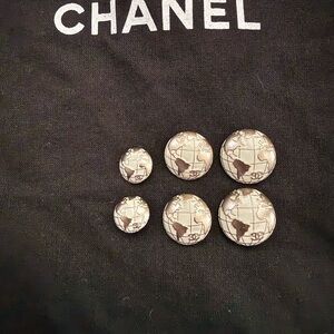 Authentic Chanel Globe World Map Buttons